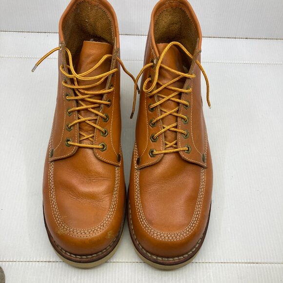 Vtg STATUS 1980 work rockabilly moc red wing style mens boots sz 10 EEE - Picture 6 of 12